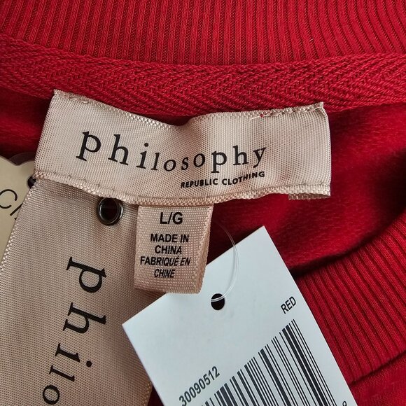 Philosophy Santa Baby Women's Red Ultra Soft Holiday Sweatshirt Size L NWT - Picture 10 of 15